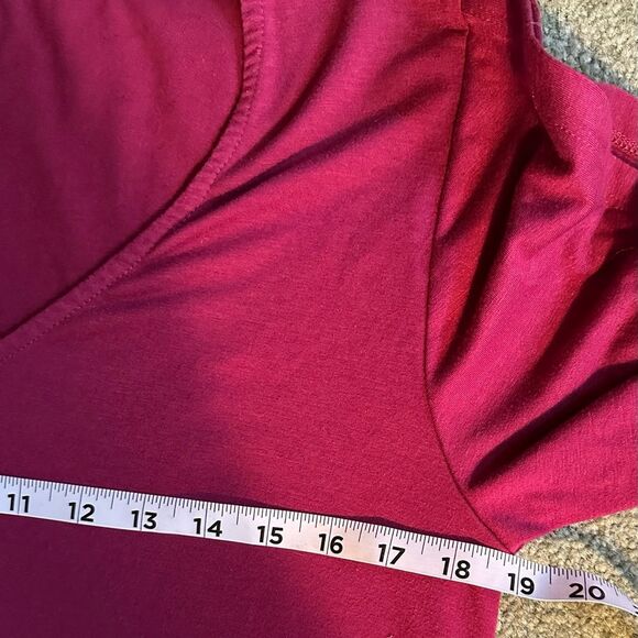 Boutique Burgundy Wine Red Cold Shoulder Tie Sleeves Dress /Tunic - Size Large. - Picture 5 of 8